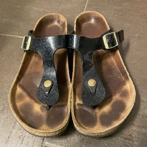 Black glitter Birkenstocks